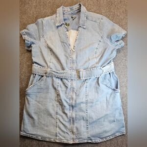 Wild Fable Denim Short Sleeve Belted Dress